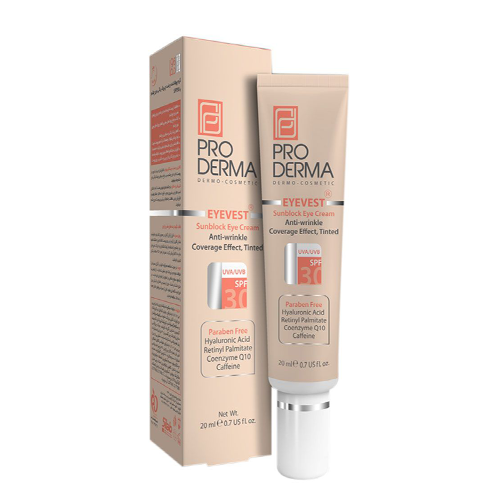 پرودرما کرم رنگی پوشاننده وضد چروک دورچشم باSPF30فاقدپارابن 20ML