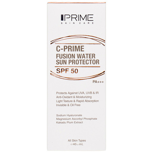 پرایم فلوئید ضدآفتاب SPF50حاوی ویتامین سی فیوژن واتر مناسب صورت و دورچشم انواع پوست 40ML