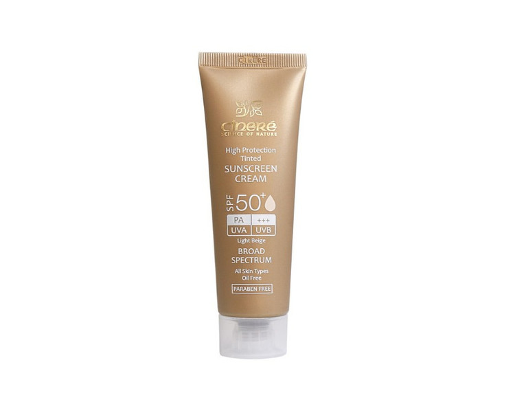 سینره کرم ضدآفتاب رنگی فاقدچربی مناسب انواع پوست SPF50
