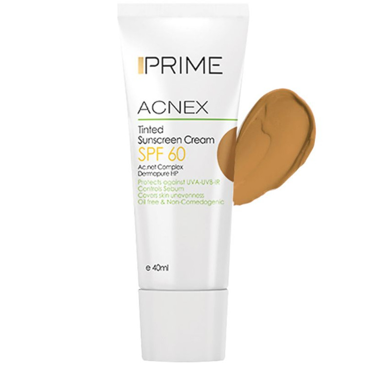 پریم اکنس کرم ضدآفتاب SPF60 رنگی 40ML پوست چرب
