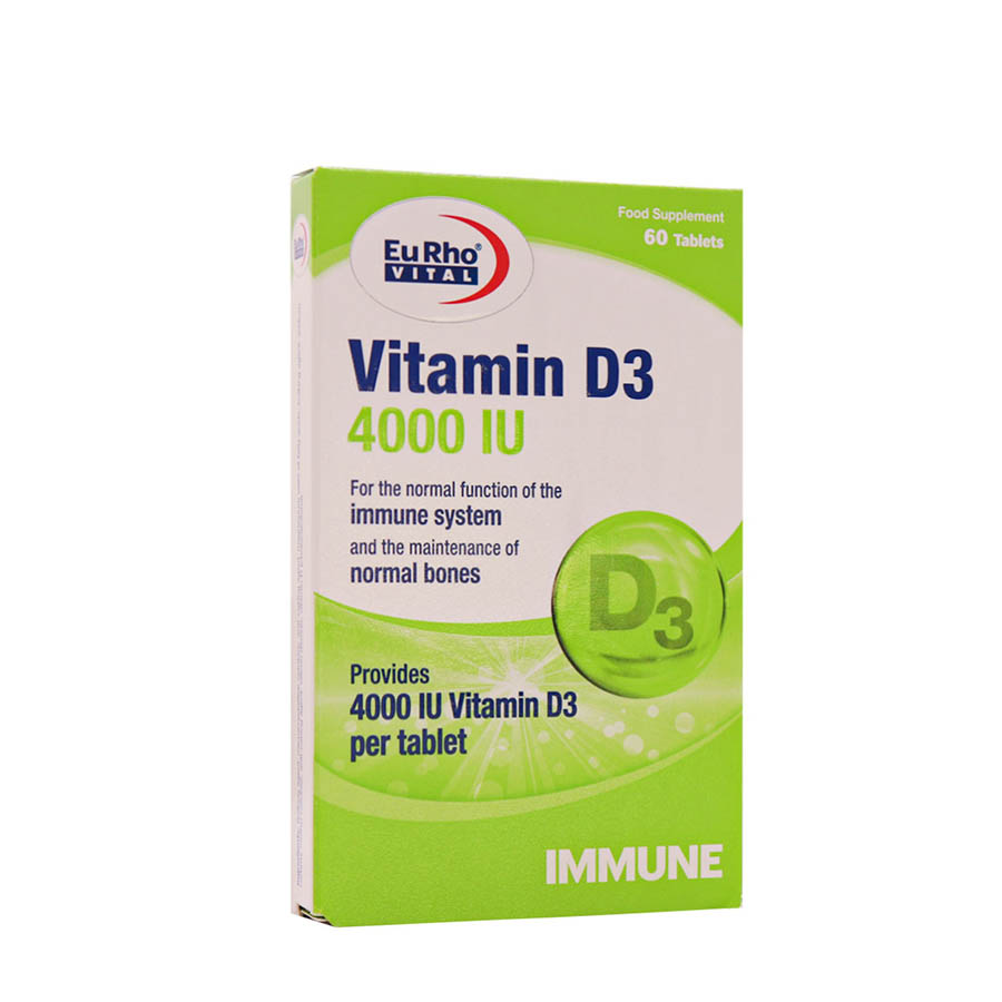 قرص ویتامین D3 4000 یوروویتال 60 عدد