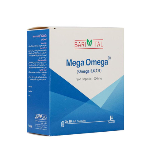 سافت ژل مگا امگا 1000 میلی گرم 9 7 6 3 باریویتال