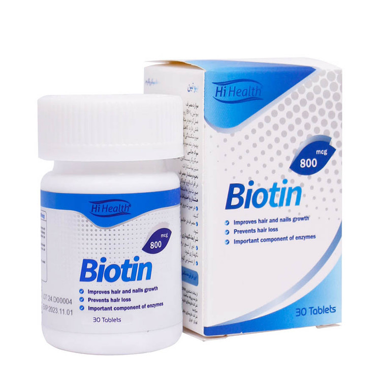 قرص بیوتین 800 میکروگرم های هلث 30 عدد