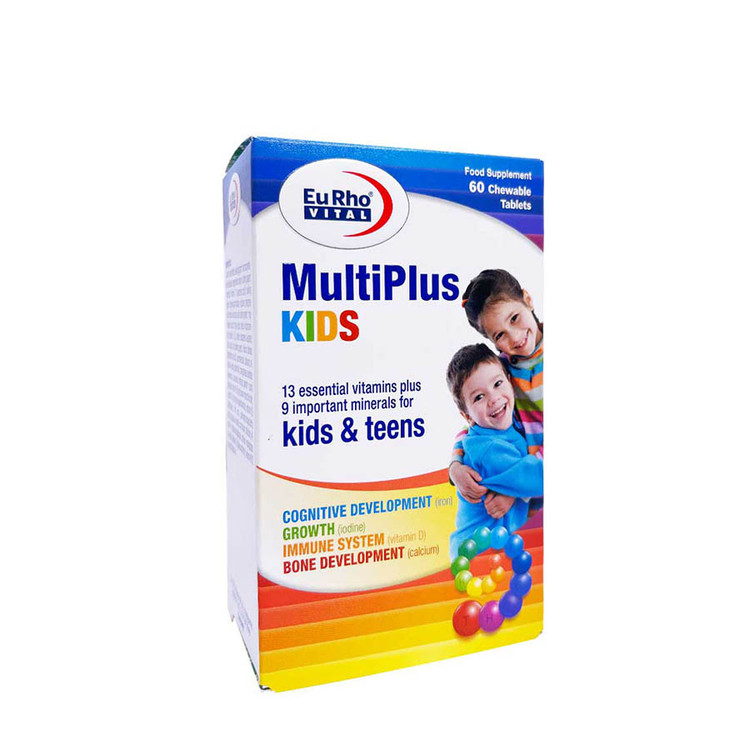 قرص جویدنی مولتی پلاس کیدز یوروویتال 60 عدد