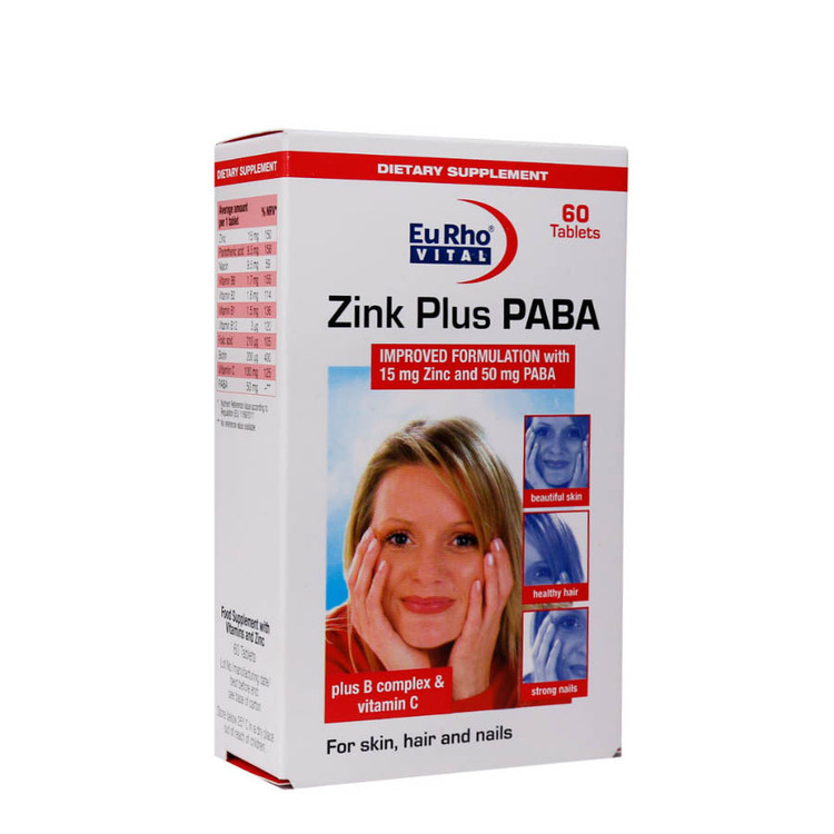 قرص زینک پلاس پابا یوروویتال 60 عدد