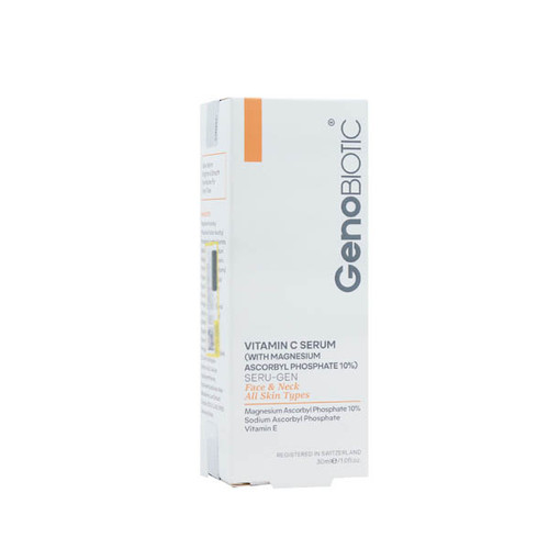 سرم ویتامین c ژنوبایوتیک حاوی منیزیم آسکوربیل فسفات 30 میلی لیتر