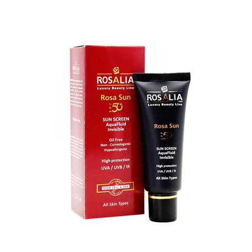 کرم ضد آفتاب بی رنگ SPF50 رزالیا انواع پوست 40 میلی لیتر