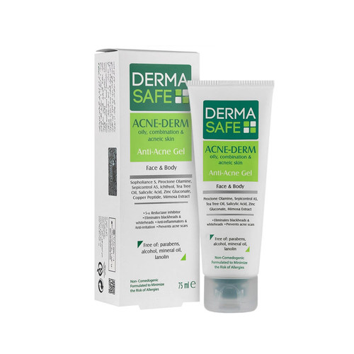 ژل آنتی آکنه درماسیف مناسب پوست های چرب، مختلط و دارای آکنه ۷۵ میلی لیتر