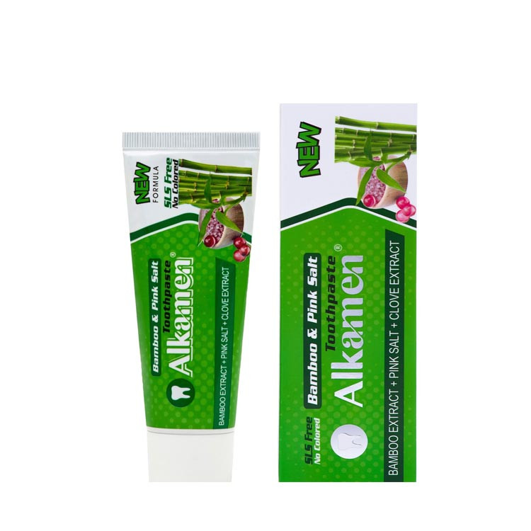 خمیر دندان آلکامن مدل گیاه بامبو و میخک حجم 75 میلی لیتر