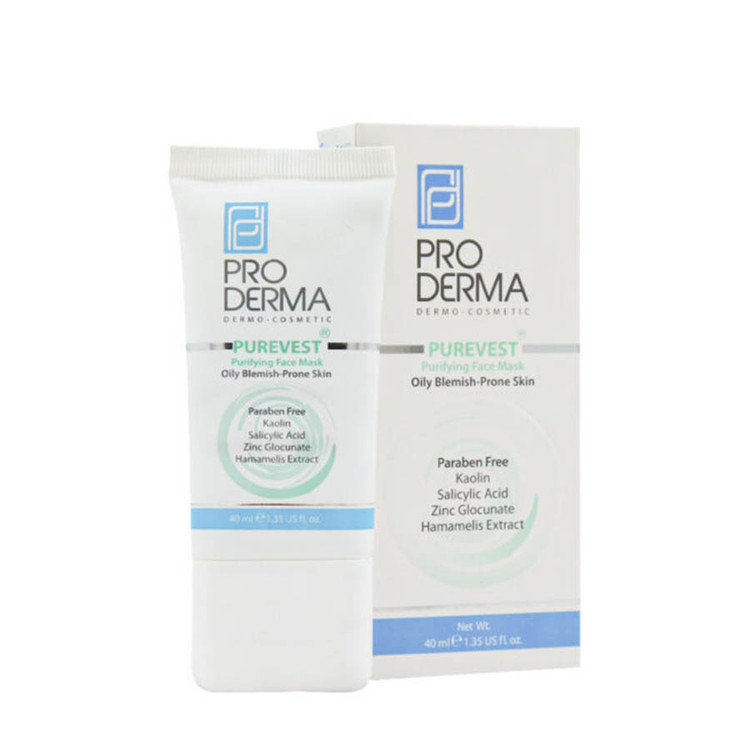 ماسک پاکسازی پوست صورت پرودرما مدل PUREVEST حجم 40 میلی لیتر