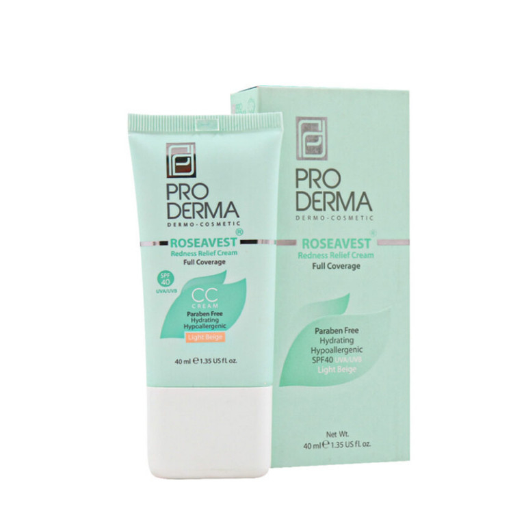 کرم پوشاننده و مرطوب کننده رنگی صورت پرودرما مناسب پوست معمولی و حساس 40 میلی لیتر | بژ روشن