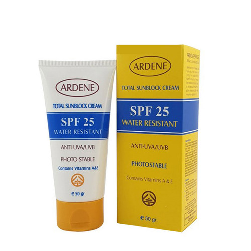کرم ضد آفتاب بی رنگ آردن SPF 25 برای انواع پوست و مقاوم در برابر آب