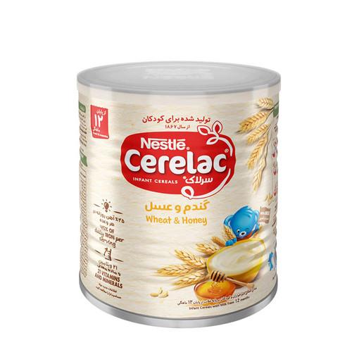 سرلاک گندم و عسل به همراه شیر نستله مناسب کودکان از پایان ۱۲ ماهگی ۴۰۰ گرم