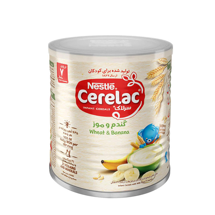 سرلاک گندم و موز به همراه شیر نستله از پایان 7 ماهگی 400 گرم