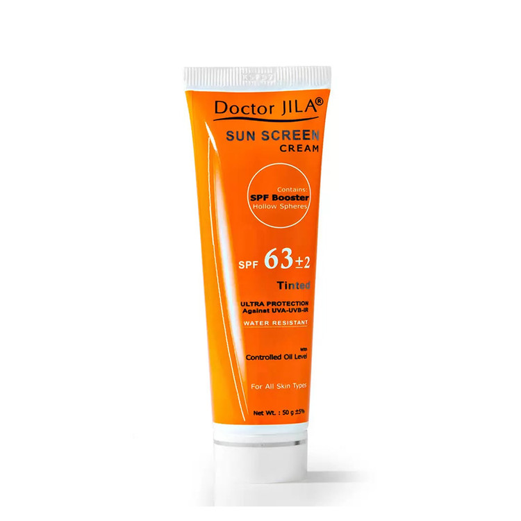 کرم ضد آفتاب فاقد چربی SPF63 دکتر ژیلا مناسب انواع پوست ۵۰ میلی لیتر | رنگی