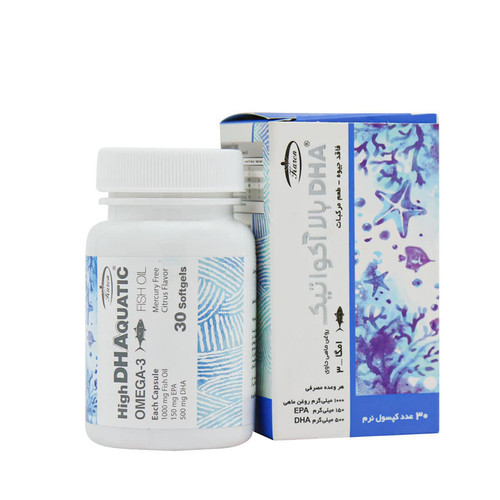 کپسول روغن ماهی حاوی DHA بالا آکواتیک کارن 30 عدد