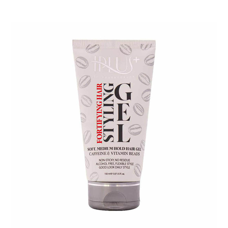 ژل حالت دهنده و تقویت کننده مو حاوی ویتامین و کافئین آی پلاس 150 میلی لیتر