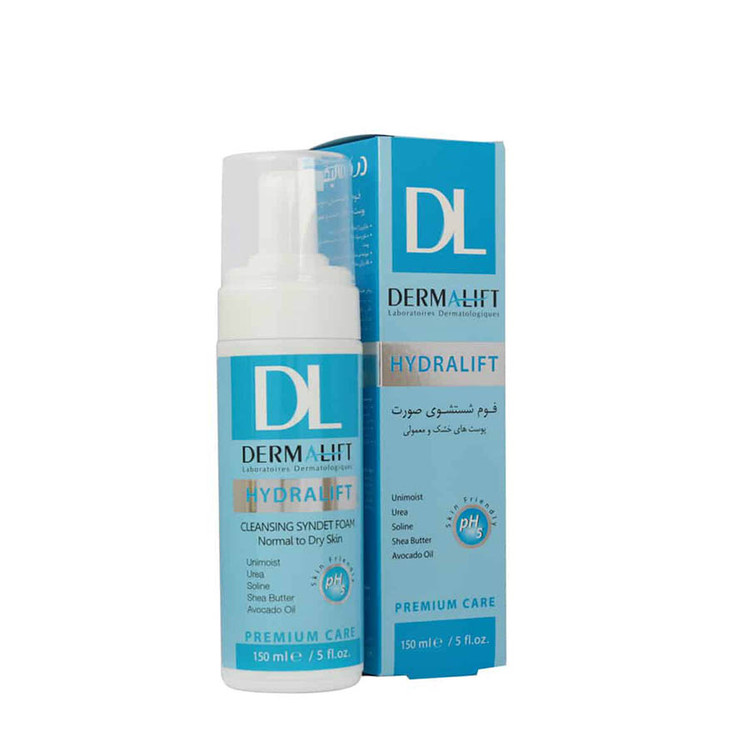 فوم شستشوی صورت هیدرالیفت درمالیفت مناسب پوست های خشک و معمولی 150 میلی لیتر