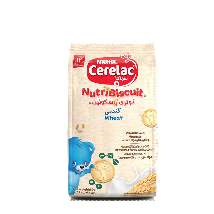 سرلاک نوتری بیسکوییت گندمی نستله مناسب کودکان از پایان 12 ماهگی