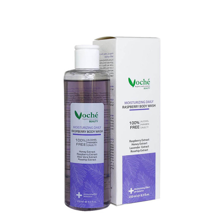 شامپو بدن مرطوب کننده حاوی عصاره تمشک سیاه وچه 250 میلی لیتر