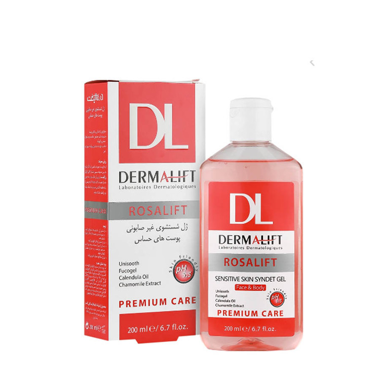 ژل شستشو پوست حساس رزالیفت درمالیفت ۲۰۰ میلی لیتر