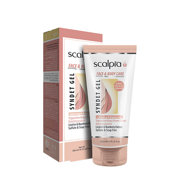 ژل شوینده غیر صابونی صورت و بدن انواع پوست اسکالپیا 200 میلی لیتر