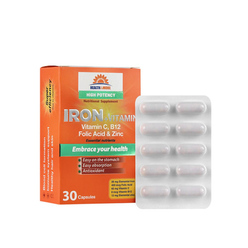 کپسول آهن و ویتامین هلث اند مور 30 عدد