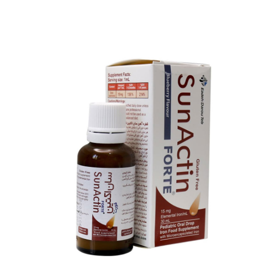 قطره آهن سان اکتین فورت ایده دارو طب 30 میلی لیتر بلوبری