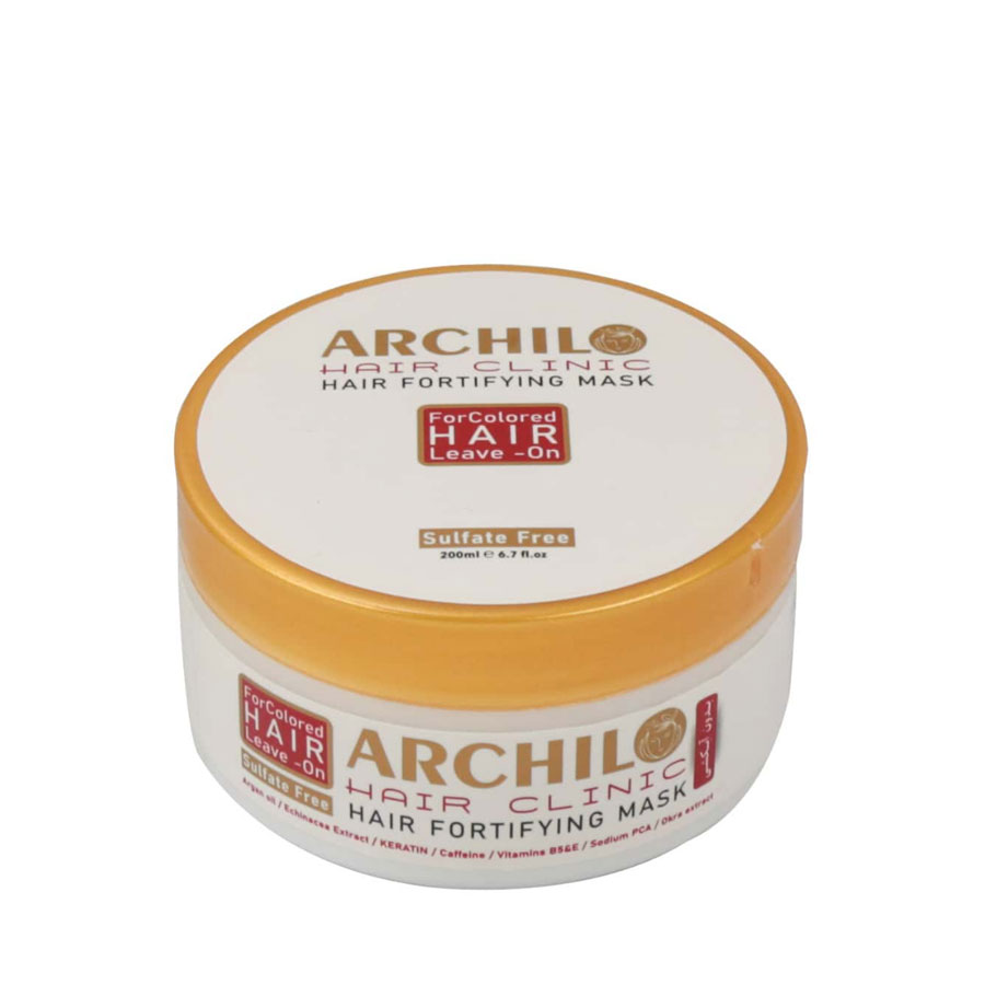 ماسک مو فاقد سولفات تقویت کننده موهای رنگ شده بدون آبکشی آرچیلو 200 میلی لیتر