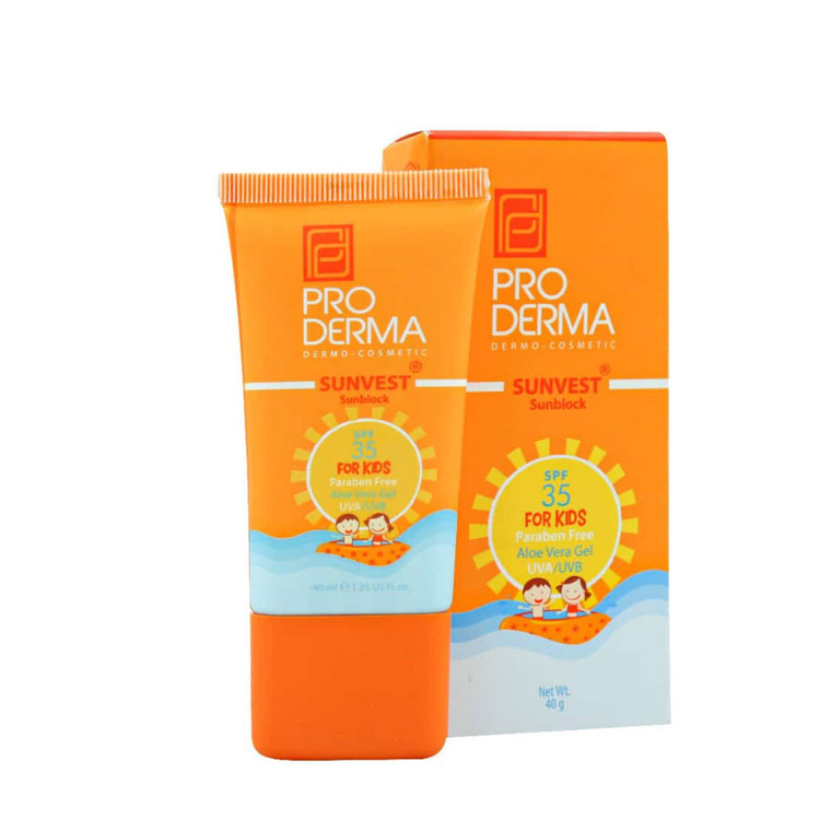 کرم ضد آفتاب کودکان SPF35 پرودرما 40 میلی لیتر