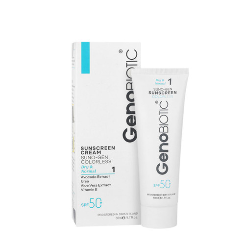 ژنوبایوتیک کرم ضدآفتاب مناسب پوست خشک ومعمولی اس پی اف50