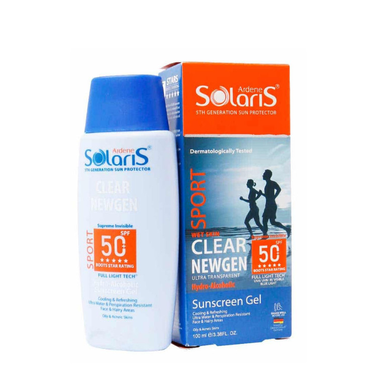 ژل ضد آفتاب SPF50 اسپرت کلیر نیوژن سولاریس آردن 100 میلی لیتر