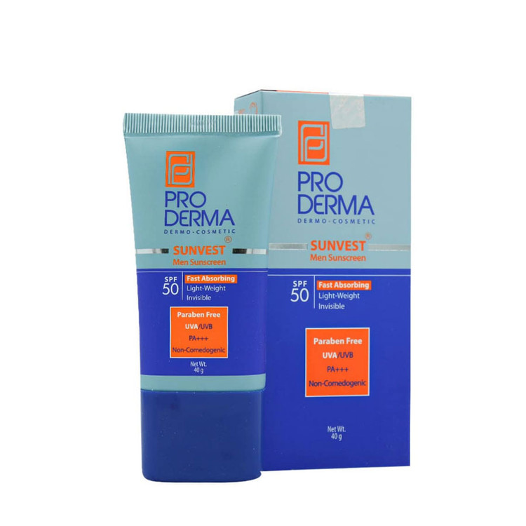 کرم ضد آفتاب فاقد چربی آقایان SPF50 پرودرما 40 میلی لیتر