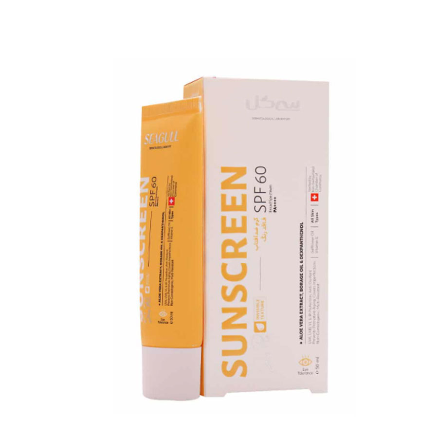 کرم ضد آفتاب فاقد رنگ SPF60 سی گل مناسب انواع پوست 50 میلی لیتر