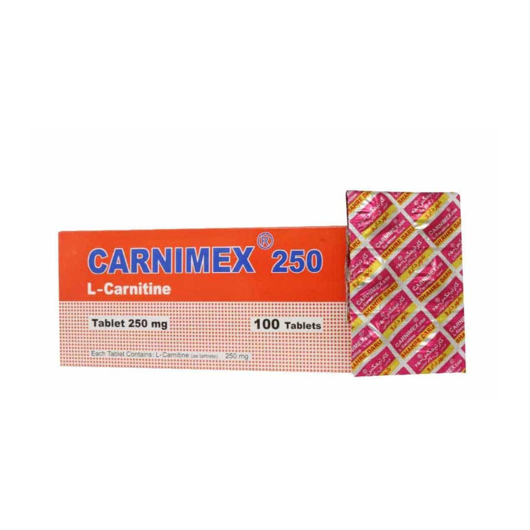 قرص کارنیمکس ال کارنیتین 250 میلی گرم شهر دارو 100 عدد/2026/12